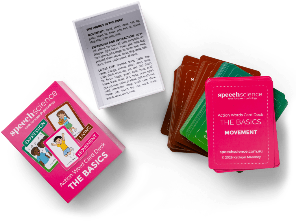 ACTION WORDS CARD DECK SPEECH SCIENCE AUSTRALIA